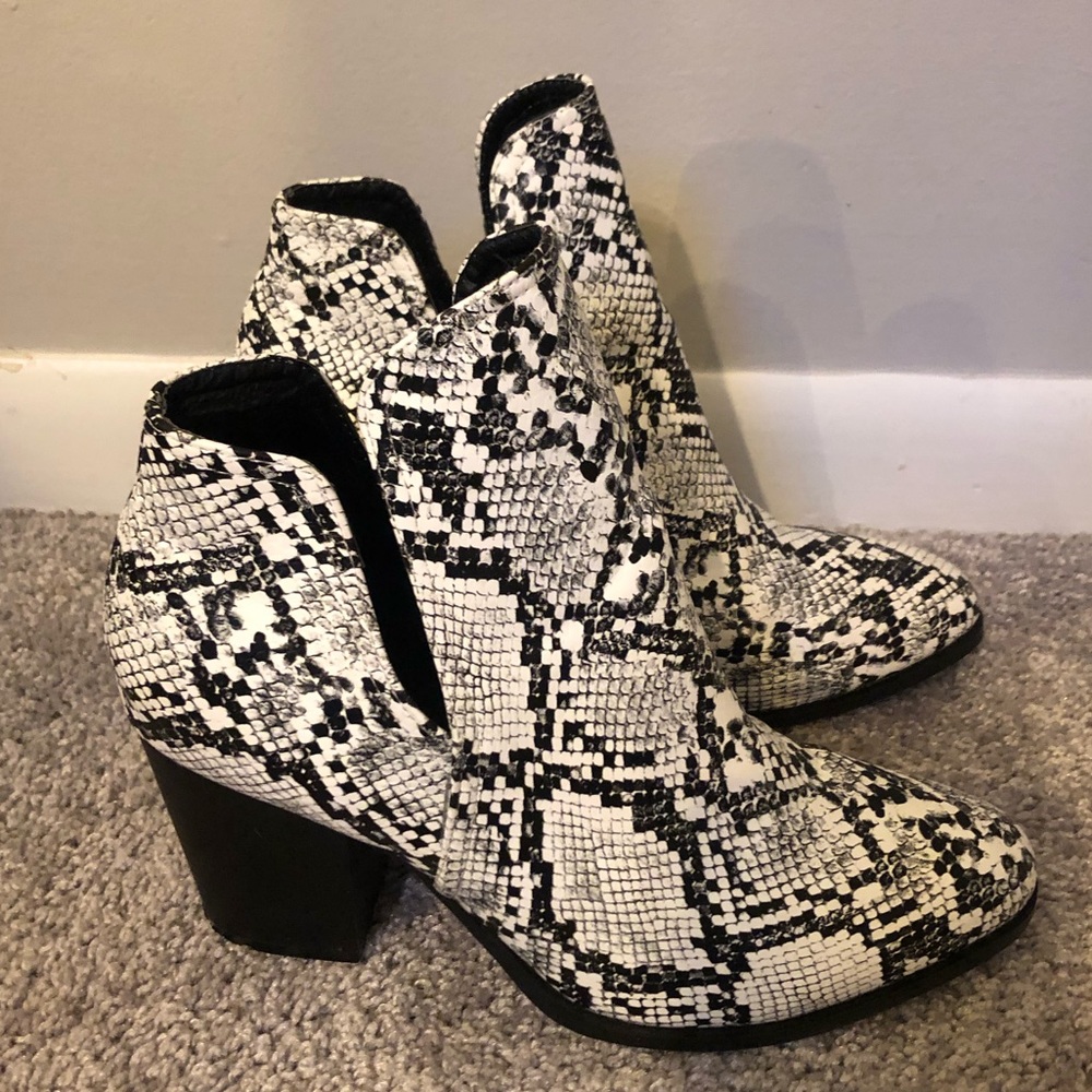 Snake skin booties
